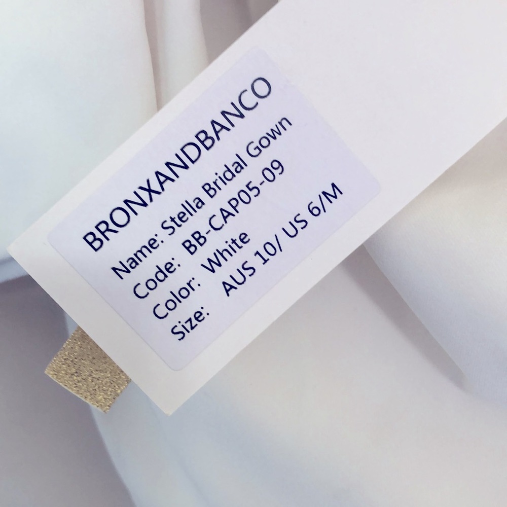 NEW Bronx and Banco Stella Bridal Gown in White One Shoulder Maxi Wedding Dress - Picture 6 of 8